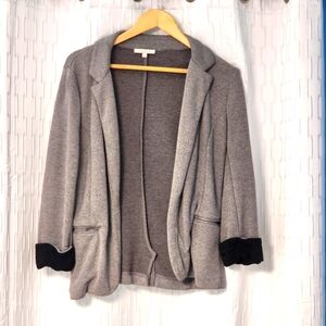 Gray Women's Blazer with Black Accents